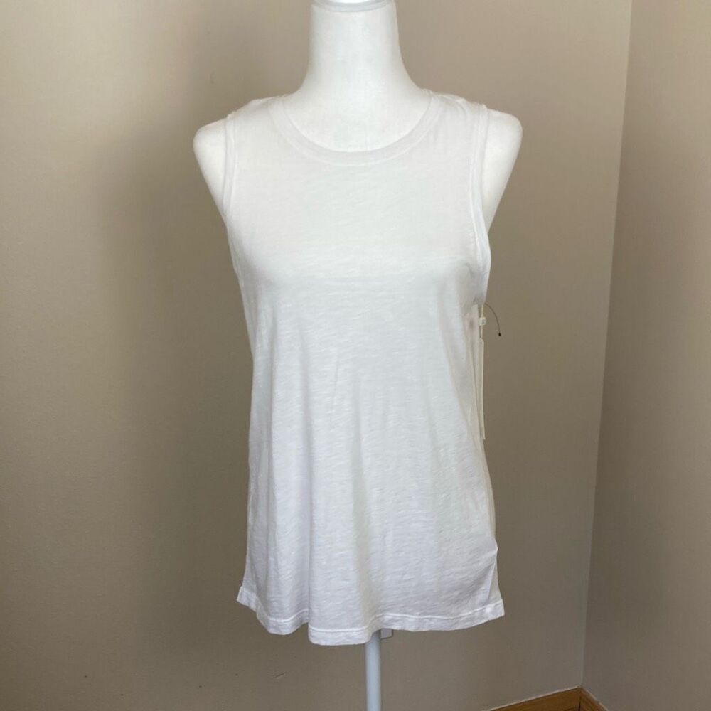 Caslon Womens White Cotton Modal Slub Knit Sleeveless Tank Top CN497573MI XS